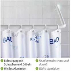 WENKO Barre De Douche Angle Universelle, Tringle Douche Angle, Longueur Adaptable Avec 3 Possibilités De Combinaison, à Percer, Matériel De Fixation Inclus, Aluminium - Plastique, Ø 2,5 Cm, Blanc 9 WENKO Barre De Douche Angle Universelle, Tringle Douche Angle, Longueur Adaptable Avec 3 Possibilités De Combinaison, à Percer, Matériel De Fixation Inclus, Aluminium - Plastique, Ø 2,5 Cm, Blanc -WENKO Soldes 6579593 3