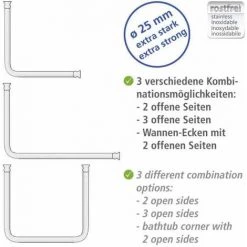 WENKO Barre De Douche Angle Universelle, Tringle Douche Angle, Longueur Adaptable Avec 3 Possibilités De Combinaison, à Percer, Matériel De Fixation Inclus, Aluminium - Plastique, Ø 2,5 Cm, Blanc 10 WENKO Barre De Douche Angle Universelle, Tringle Douche Angle, Longueur Adaptable Avec 3 Possibilités De Combinaison, à Percer, Matériel De Fixation Inclus, Aluminium - Plastique, Ø 2,5 Cm, Blanc -WENKO Soldes 6579593 4