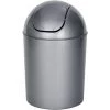 WENKO Poubelle Salle De Bain Economic, Petite Poubelle Salle De Bain 6L, Plastique, 20x30x20 Cm, Gris - Gris -WENKO Soldes 6579599 1