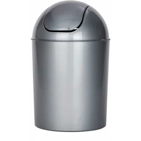 WENKO Poubelle Salle De Bain Economic, Petite Poubelle Salle De Bain 6L, Plastique, 20x30x20 Cm, Gris - Gris 4 WENKO Poubelle Salle De Bain Economic, Petite Poubelle Salle De Bain 6L, Plastique, 20x30x20 Cm, Gris - Gris – Image 2