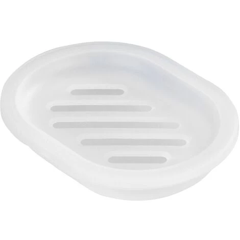 WENKO Porte Savon Arktis, Porte Savon Plastique, Sans BPA, 12,7x3,3x8,7 Cm, Blanc Givré - Blanc 3 WENKO Porte Savon Arktis, Porte Savon Plastique, Sans BPA, 12,7x3,3x8,7 Cm, Blanc Givré - Blanc