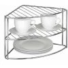 WENKO Rangement D'angle Cuisine, étagère D'angle Pour Cuisine, Métal, 34,5x21,5x25 Cm, Brillant - Argent Brillant