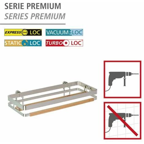 WENKO Dévidoir Essuie Tout Mural Premium, Porte Sopalin Mural, Fixation Sans Perçage Possible Avec Adaptateur Loc, Acier - Bambou, 31,5x4x13 Cm, Argent - Marron - Argent Mat 4 WENKO Dévidoir Essuie Tout Mural Premium, Porte Sopalin Mural, Fixation Sans Perçage Possible Avec Adaptateur Loc, Acier - Bambou, 31,5x4x13 Cm, Argent - Marron - Argent Mat – Image 2