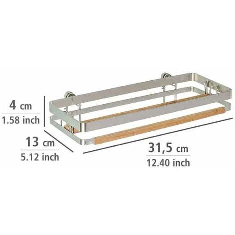 WENKO Dévidoir Essuie Tout Mural Premium, Porte Sopalin Mural, Fixation Sans Perçage Possible Avec Adaptateur Loc, Acier - Bambou, 31,5x4x13 Cm, Argent - Marron - Argent Mat 7 WENKO Dévidoir Essuie Tout Mural Premium, Porte Sopalin Mural, Fixation Sans Perçage Possible Avec Adaptateur Loc, Acier - Bambou, 31,5x4x13 Cm, Argent - Marron - Argent Mat – Image 5