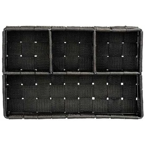 WENKO Organiseur Salle De Bain Adria Petit, Rangement Salle De Bain 4 Compartiments, Polypropylène, 26x17x6.5 Cm, Noir - Noir 4 WENKO Organiseur Salle De Bain Adria Petit, Rangement Salle De Bain 4 Compartiments, Polypropylène, 26x17x6.5 Cm, Noir - Noir – Image 2