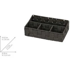 WENKO Organiseur Salle De Bain Adria Petit, Rangement Salle De Bain 4 Compartiments, Polypropylène, 26x17x6.5 Cm, Noir - Noir 11 WENKO Organiseur Salle De Bain Adria Petit, Rangement Salle De Bain 4 Compartiments, Polypropylène, 26x17x6.5 Cm, Noir - Noir -WENKO Soldes 6579641 5