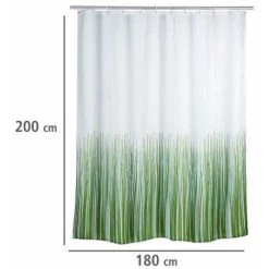 WENKO Rideau De Douche Antimoisissure Nature, Rideau De Douche Original, Lavable En Machine Et Waterproof, 12 Anneaux Rideau De Douche En Plastique Blanc Inclus, Polyester, 180x200 Cm, Multicolore - Blanc -WENKO Soldes 6579649 5