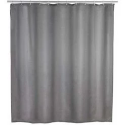 WENKO Rideau De Douche Antimoisissure, Rideau De Douche 180x200 Cm, Lavable En Machine Et Waterproof, 12 Anneaux Rideau De Douche En Plastique Blanc Inclus, 100% Polyester, 180x200 Cm, Gris - Gris -WENKO Soldes 6579652 2