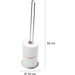 WENKO Réserve Papier Toilette Exclusive, Stockeur Papier Toilette à Poser, Pour 5 Rouleaux De Papier Toilette, Acier, 14x56x14 Cm, Brillant - Chromé -WENKO Soldes 6579661 3