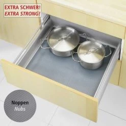 WENKO Tapis Fond De Tiroir, Tapis Antidérapant Tiroir, Protection Tiroir Cuisine, Découpable, Extra épais, Plastique, 150x50 Cm, Gris -WENKO Soldes 6579664 3