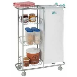 WENKO Desserte à Roulettes étroite Slim, Chariot De Ménage, Rangement Cellier Avec 3 Paniers De Rangement, Métal - Plastique, 58x80x20 Cm, Gris 11 WENKO Desserte à Roulettes étroite Slim, Chariot De Ménage, Rangement Cellier Avec 3 Paniers De Rangement, Métal - Plastique, 58x80x20 Cm, Gris -WENKO Soldes 6579669 5