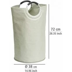 WENKO Panier à Linge Souple Jumbo, Panier à Linge Sale Avec Poignée De Transport, Capacité 69L, Polyester - Aluminium, Ø 38x72 Cm, Beige - Beige 9 WENKO Panier à Linge Souple Jumbo, Panier à Linge Sale Avec Poignée De Transport, Capacité 69L, Polyester - Aluminium, Ø 38x72 Cm, Beige - Beige -WENKO Soldes 6579676 3