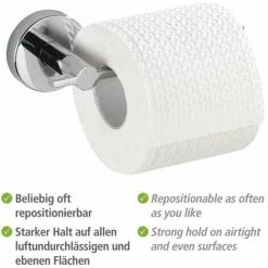 WENKO Porte Papier Toilette Mural Capri, Support Papier Toilette Mural Pour La Salle De Bain Et Les WC, Vacuum-Loc® Fixation Sans Perçage, Zinc Inoxydable, 16x6x7 Cm, Brillant 11 WENKO Porte Papier Toilette Mural Capri, Support Papier Toilette Mural Pour La Salle De Bain Et Les WC, Vacuum-Loc® Fixation Sans Perçage, Zinc Inoxydable, 16x6x7 Cm, Brillant -WENKO Soldes 6579678 5