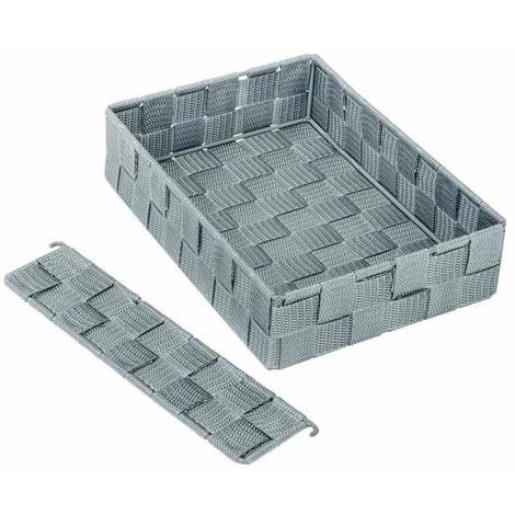 WENKO Organiseur Tiroir Cuisine Avec Rangement Amovible Adria M, Boite Rangement Salle De Bain, Plastique, 18x26x6 Cm, Gris - Gris 5 WENKO Organiseur Tiroir Cuisine Avec Rangement Amovible Adria M, Boite Rangement Salle De Bain, Plastique, 18x26x6 Cm, Gris - Gris – Image 3