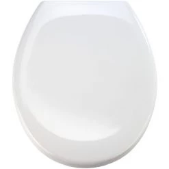 WENKO Abattant WC Avec Frein De Chute Premium Ottana Blanc, Abattant WC Clipsable Avec Fixation En Acier Inox, Fix-Clip, Duroplast, 37.5 X 44.5 Cm, Blanc - Blanc