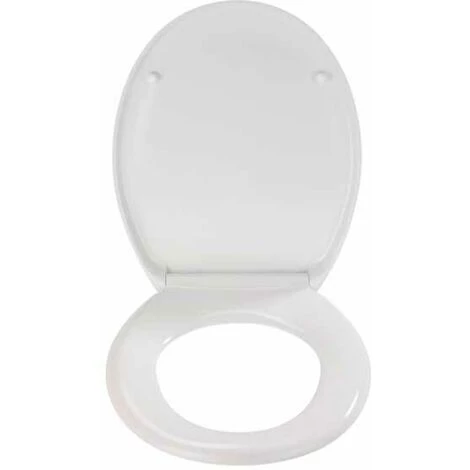 WENKO Abattant WC Avec Frein De Chute Premium Ottana Blanc, Abattant WC Clipsable Avec Fixation En Acier Inox, Fix-Clip, Duroplast, 37.5 X 44.5 Cm, Blanc - Blanc 7 WENKO Abattant WC Avec Frein De Chute Premium Ottana Blanc, Abattant WC Clipsable Avec Fixation En Acier Inox, Fix-Clip, Duroplast, 37.5 X 44.5 Cm, Blanc - Blanc – Image 5