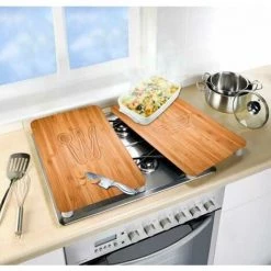 WENKO Protection Plaque De Cuisson, Couvre Plaque De Cuisson En Verre "Lunch", Lot De 2, Verre Trempé, 30x52 Cm, Multicolore -WENKO Soldes 6579743 5