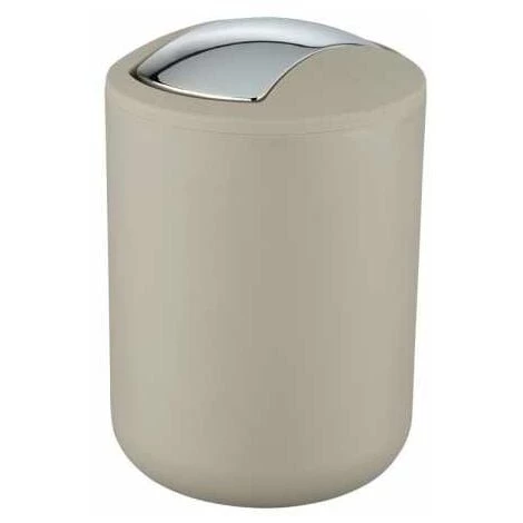 WENKO Poubelle Salle De Bain, Mini Poubelle Salle De Bain, Couvercle Basculant, Brasil S, Capacité 2L, Plastique PET Incassable, ø14x21 Cm, Taupe 3 WENKO Poubelle Salle De Bain, Mini Poubelle Salle De Bain, Couvercle Basculant, Brasil S, Capacité 2L, Plastique PET Incassable, ø14x21 Cm, Taupe