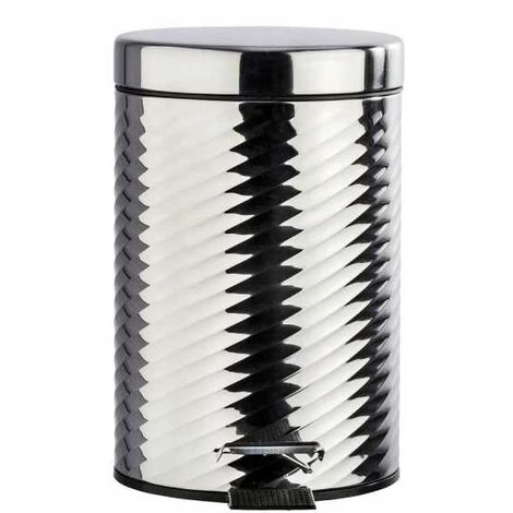 WENKO Petite Poubelle Salle De Bain, Poubelle à Pédale 3L, Spiro, Acier Inox, 17x26x22 Cm, Brillant - Brillant 4 WENKO Petite Poubelle Salle De Bain, Poubelle à Pédale 3L, Spiro, Acier Inox, 17x26x22 Cm, Brillant - Brillant – Image 2