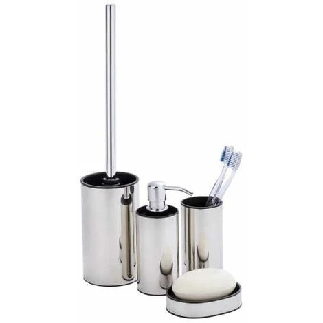 WENKO Gobelet Salle De Bain, Porte Brosse à Dent, Detroit, Acier Inox - Plastique, Ø 6,3x11,9 Cm, Mat - Noir - Satiné 5 WENKO Gobelet Salle De Bain, Porte Brosse à Dent, Detroit, Acier Inox - Plastique, Ø 6,3x11,9 Cm, Mat - Noir - Satiné – Image 3