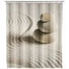 WENKO Rideau De Douche Original Sand Stone, Rideau De Douche 180x200 Cm, Lavable En Machine Et Waterproof, 12 Anneaux Rideau De Douche En Plastique Blanc Inclus, Polyester, 180x200 Cm, Multicolore - Multicolore -WENKO Soldes 6579767 1
