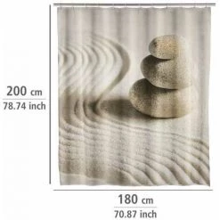 WENKO Rideau De Douche Original Sand Stone, Rideau De Douche 180x200 Cm, Lavable En Machine Et Waterproof, 12 Anneaux Rideau De Douche En Plastique Blanc Inclus, Polyester, 180x200 Cm, Multicolore - Multicolore 11 WENKO Rideau De Douche Original Sand Stone, Rideau De Douche 180x200 Cm, Lavable En Machine Et Waterproof, 12 Anneaux Rideau De Douche En Plastique Blanc Inclus, Polyester, 180x200 Cm, Multicolore - Multicolore -WENKO Soldes 6579767 5