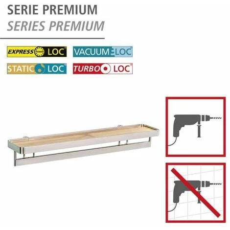 WENKO Etagere Murale Cuisine Avec Barre De Cuisine Mural Pour Ustensiles Premium, Etagère Cuisine Porte épices Avec Barre De Crédence, Bambou - Métal, 40x5,5x8 Cm, Argent - Marron - Argent Mat 4 WENKO Etagere Murale Cuisine Avec Barre De Cuisine Mural Pour Ustensiles Premium, Etagère Cuisine Porte épices Avec Barre De Crédence, Bambou - Métal, 40x5,5x8 Cm, Argent - Marron - Argent Mat – Image 2