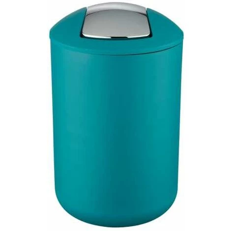 WENKO Poubelle Salle De Bain, Petite Poubelle Salle De Bain, Couvercle Basculant, Brasil L, Capacité 6,5L, Plastique PET Incassable, ø19,5x31 Cm, Turquoise - Pétrole 4 WENKO Poubelle Salle De Bain, Petite Poubelle Salle De Bain, Couvercle Basculant, Brasil L, Capacité 6,5L, Plastique PET Incassable, ø19,5x31 Cm, Turquoise - Pétrole – Image 2