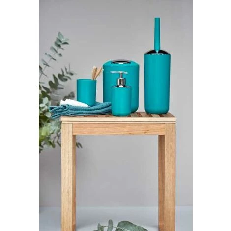 WENKO Poubelle Salle De Bain, Petite Poubelle Salle De Bain, Couvercle Basculant, Brasil L, Capacité 6,5L, Plastique PET Incassable, ø19,5x31 Cm, Turquoise - Pétrole 5 WENKO Poubelle Salle De Bain, Petite Poubelle Salle De Bain, Couvercle Basculant, Brasil L, Capacité 6,5L, Plastique PET Incassable, ø19,5x31 Cm, Turquoise - Pétrole – Image 3