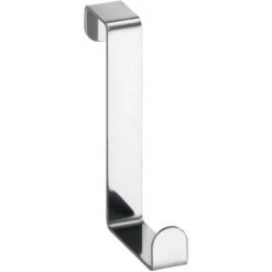 WENKO Crochet De Porte, Patère De Porte à Suspendre, Pour La Cuisine Et Salle De Bain, Lot De 6, Acier, 7,6x1,2x6 Cm, Brillant - Brillant