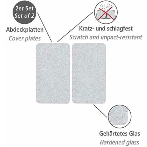 WENKO Plaque De Protection Cuisson, Cache Plaque De Cuisson En Verre, Lot De 2, Verre Trempé, 30x52 Cm, Transparent 4 WENKO Plaque De Protection Cuisson, Cache Plaque De Cuisson En Verre, Lot De 2, Verre Trempé, 30x52 Cm, Transparent – Image 2