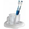 WENKO Porte Brosse à Dent Mural, Gobelet Salle De Bain Mural Pure, Plastique, 14,5x9,5x12 Cm, Blanc - Blanc -WENKO Soldes 6579817 1