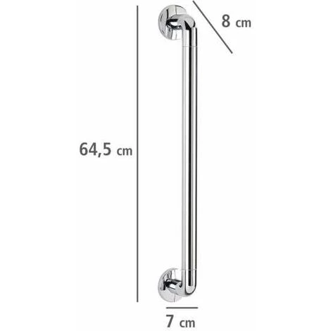 WENKO Poignée De Sécurité Murale Secura 64,5 Cm, Barre D'appui Salle De Bain Et WC, Vis Et Chevilles Fournies, Capacité De Charge 120 Kg, Aluminium, 64,5x7x8 Cm, Brillant 5 WENKO Poignée De Sécurité Murale Secura 64,5 Cm, Barre D'appui Salle De Bain Et WC, Vis Et Chevilles Fournies, Capacité De Charge 120 Kg, Aluminium, 64,5x7x8 Cm, Brillant – Image 3
