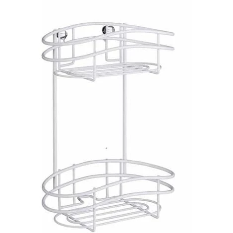 WENKO Etagère Murale Salle De Bain Classic Plus, Panier De Douche Mural, 2 Niveaux, Acier, 24x32,5x15 Cm, Blanc - Blanc 3 WENKO Etagère Murale Salle De Bain Classic Plus, Panier De Douche Mural, 2 Niveaux, Acier, 24x32,5x15 Cm, Blanc - Blanc