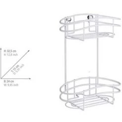 WENKO Etagère Murale Salle De Bain Classic Plus, Panier De Douche Mural, 2 Niveaux, Acier, 24x32,5x15 Cm, Blanc - Blanc 10 WENKO Etagère Murale Salle De Bain Classic Plus, Panier De Douche Mural, 2 Niveaux, Acier, 24x32,5x15 Cm, Blanc - Blanc -WENKO Soldes 6579834 4