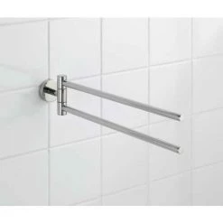 WENKO Porte Serviettes Salle De Bain Mural, 2 Barres Porte Serviette Rotatives, Bosio Shine, Acier Inox, 5,5x9x43 Cm, Brillant - Brillant 9 WENKO Porte Serviettes Salle De Bain Mural, 2 Barres Porte Serviette Rotatives, Bosio Shine, Acier Inox, 5,5x9x43 Cm, Brillant - Brillant -WENKO Soldes 6579836 3
