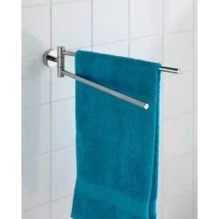WENKO Porte Serviettes Salle De Bain Mural, 2 Barres Porte Serviette Rotatives, Bosio Shine, Acier Inox, 5,5x9x43 Cm, Brillant - Brillant 10 WENKO Porte Serviettes Salle De Bain Mural, 2 Barres Porte Serviette Rotatives, Bosio Shine, Acier Inox, 5,5x9x43 Cm, Brillant - Brillant -WENKO Soldes 6579836 4