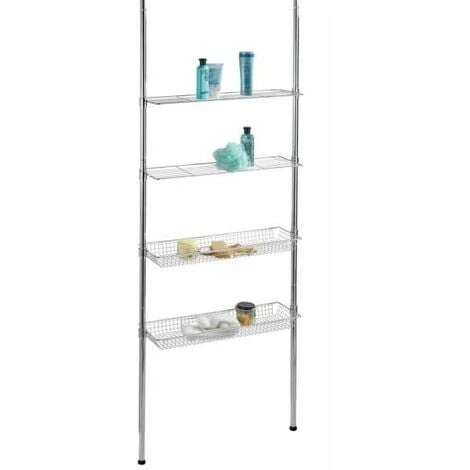 WENKO Etagère Salle De Bain, étagère Télescopique, Ellera, Acier, 71x65-285x20 Cm, Brillant 3 WENKO Etagère Salle De Bain, étagère Télescopique, Ellera, Acier, 71x65-285x20 Cm, Brillant