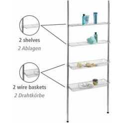 WENKO Etagère Salle De Bain, étagère Télescopique, Ellera, Acier, 71x65-285x20 Cm, Brillant 8 WENKO Etagère Salle De Bain, étagère Télescopique, Ellera, Acier, 71x65-285x20 Cm, Brillant -WENKO Soldes 6579851 2