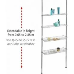 WENKO Etagère Salle De Bain, étagère Télescopique, Ellera, Acier, 71x65-285x20 Cm, Brillant 9 WENKO Etagère Salle De Bain, étagère Télescopique, Ellera, Acier, 71x65-285x20 Cm, Brillant -WENKO Soldes 6579851 3