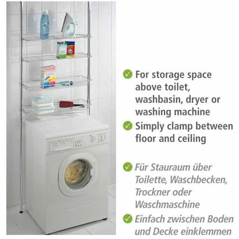 WENKO Etagère Salle De Bain, étagère Télescopique, Ellera, Acier, 71x65-285x20 Cm, Brillant 6 WENKO Etagère Salle De Bain, étagère Télescopique, Ellera, Acier, 71x65-285x20 Cm, Brillant – Image 4