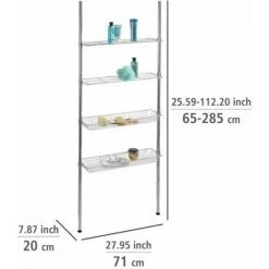 WENKO Etagère Salle De Bain, étagère Télescopique, Ellera, Acier, 71x65-285x20 Cm, Brillant 11 WENKO Etagère Salle De Bain, étagère Télescopique, Ellera, Acier, 71x65-285x20 Cm, Brillant -WENKO Soldes 6579851 5