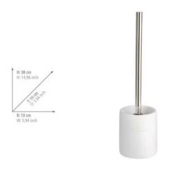 WENKO Brosse WC "The Collection", Brosse WC Noire, Polyrésine, Ø 10x38 Cm, Blanc - Blanc -WENKO Soldes 6579859 2