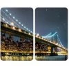 WENKO Protection Plaque De Cuisson, Couvre Plaque De Cuisson En Verre "Brooklyn Bridge", Lot De 2, Verre Trempé, 30x52 Cm, Multicolore -WENKO Soldes 6579862 1