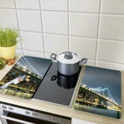 WENKO Protection Plaque De Cuisson, Couvre Plaque De Cuisson En Verre "Brooklyn Bridge", Lot De 2, Verre Trempé, 30x52 Cm, Multicolore 11 WENKO Protection Plaque De Cuisson, Couvre Plaque De Cuisson En Verre "Brooklyn Bridge", Lot De 2, Verre Trempé, 30x52 Cm, Multicolore -WENKO Soldes 6579862 5
