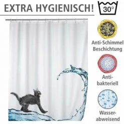 WENKO Rideau De Douche Antimoisissure Cat, Rideau De Douche Original, Lavable En Machine Et Waterproof, 12 Anneaux Rideau De Douche En Plastique Blanc Inclus, Polyester, 180x200 Cm, Multicolore - Multicolore 9 WENKO Rideau De Douche Antimoisissure Cat, Rideau De Douche Original, Lavable En Machine Et Waterproof, 12 Anneaux Rideau De Douche En Plastique Blanc Inclus, Polyester, 180x200 Cm, Multicolore - Multicolore -WENKO Soldes 6579875 3