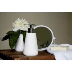 WENKO Miroir Grossissant X5 Noale, Miroir Maquillage à Poser, Ø 15 Cm, Plastique, 19,5x19x2 Cm, Blanc - Blanc -WENKO Soldes 6579904 3