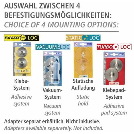 WENKO Étagère Murale Cuisine Premium, Etagère Murale Cuisine Fixation Sans Perçage Possible Avec Adaptateur Loc, Acier - Bambou, 25x12x5,5 Cm, Argent - Marron - Argent Mat 5 WENKO Étagère Murale Cuisine Premium, Etagère Murale Cuisine Fixation Sans Perçage Possible Avec Adaptateur Loc, Acier - Bambou, 25x12x5,5 Cm, Argent - Marron - Argent Mat – Image 3