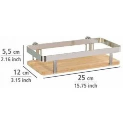 WENKO Étagère Murale Cuisine Premium, Etagère Murale Cuisine Fixation Sans Perçage Possible Avec Adaptateur Loc, Acier - Bambou, 25x12x5,5 Cm, Argent - Marron - Argent Mat 11 WENKO Étagère Murale Cuisine Premium, Etagère Murale Cuisine Fixation Sans Perçage Possible Avec Adaptateur Loc, Acier - Bambou, 25x12x5,5 Cm, Argent - Marron - Argent Mat -WENKO Soldes 6579906 5