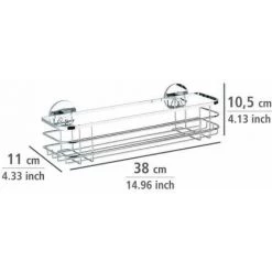 WENKO Etagère Murale Salle De Bain, Panier De Douche Fixation Sans Perçage Turbo-Loc®, Acier Inox, 38,5x8,5x14,5 Cm, Brillant - Brillant 10 WENKO Etagère Murale Salle De Bain, Panier De Douche Fixation Sans Perçage Turbo-Loc®, Acier Inox, 38,5x8,5x14,5 Cm, Brillant - Brillant -WENKO Soldes 6579915 4